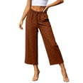 thumbnail image 5 of Vrorvz Polka Dot Capri for Womens Drawstring Elastic Waisted Capris Wide Leg Summer Casual Trouser with Pockets, 5 of 5