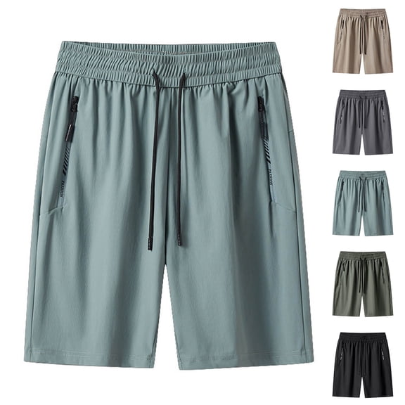 cllios Mens Workout Shorts Quick Dry Drawstring Shorts with Zipper Pockets Lightweight Sports Gym Basketball Tennis Hikikng Shorts