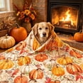 thumbnail image 2 of OANLKGI Halloween Pets Flannel Blanket, Fall White Pumpkin Orange Leaves Soft Fuzzy Fluffy Plush Cozy Fleece Premium Blankets for Dog Cat Puppy Kitten Couch Protection, 2 of 6