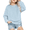 Blue, variant on Girls Crewneck Sweatshirt Long Sleeve Pullover Tops Drop Shoulder Side Split Sweatshirts