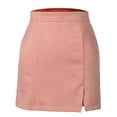 thumbnail image 6 of Womens High Waist Suede Fall Skirts Side Split Bodycon Short Zipper A Line Corduroy Mini Skirt - Women Fall Winter Plain Faux Suede Skirt - Casual Skirts Trendy Womens Skirts 2026 Pink XL, 6 of 6
