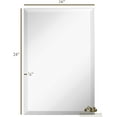 thumbnail image 3 of Hamilton Hills Large Frameless Mirror- 16x24 inch Premium Rectangle Beveled Mirror - Perfect for Wall Decor, Bathroom Vanity and Bedroom - Ultra Thin, Lightweight and Polished Bevel Edges - Silver, 3 of 7