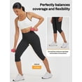 thumbnail image 2 of BALEAF Womens High Waisted Capri Leggings with Pockets Tummy Control Yoga Gym Pants Black L, 2 of 7