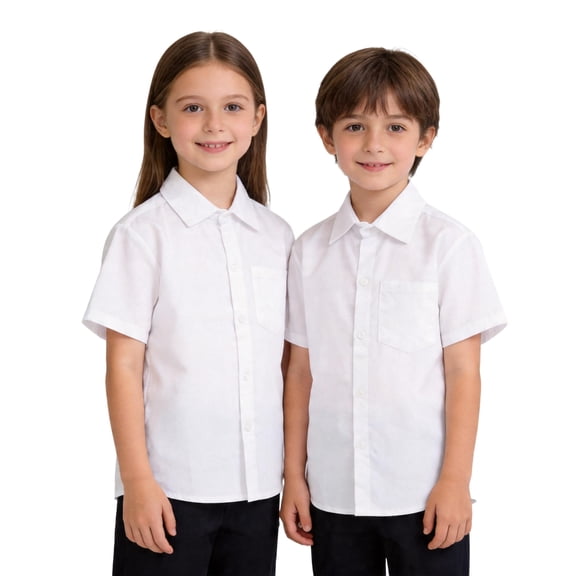 WELOIJEVBE Girls Button Down Shirts White Long Sleeve Shirt Dress Shirt Graduation Shirts Kids Uniform Shirts for Boys 11-12 Years
