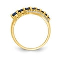 thumbnail image 2 of 14K Two-Tone Gold Ring Band Gemstone Sapphire Lab Created Round Blue Sapphire, Diamond, Size 9, 2 of 3