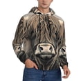 thumbnail image 2 of Fotbe Men's Hoodie with Butterfly Cow With Flowers Pattern - Kangaroo Pocket Pullover Hooded Sweatshirt, Perfect for Daily Wear, Travel, and Home-XX-Large, 2 of 7