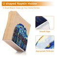 thumbnail image 4 of Starry Sky Houses Sea Napkin Holder for Table Clear Napkin Stand Paper Holder Acrylic Organizer Dispenser Napkins for Dinner Kitchen Restaurant Room, 4 of 8