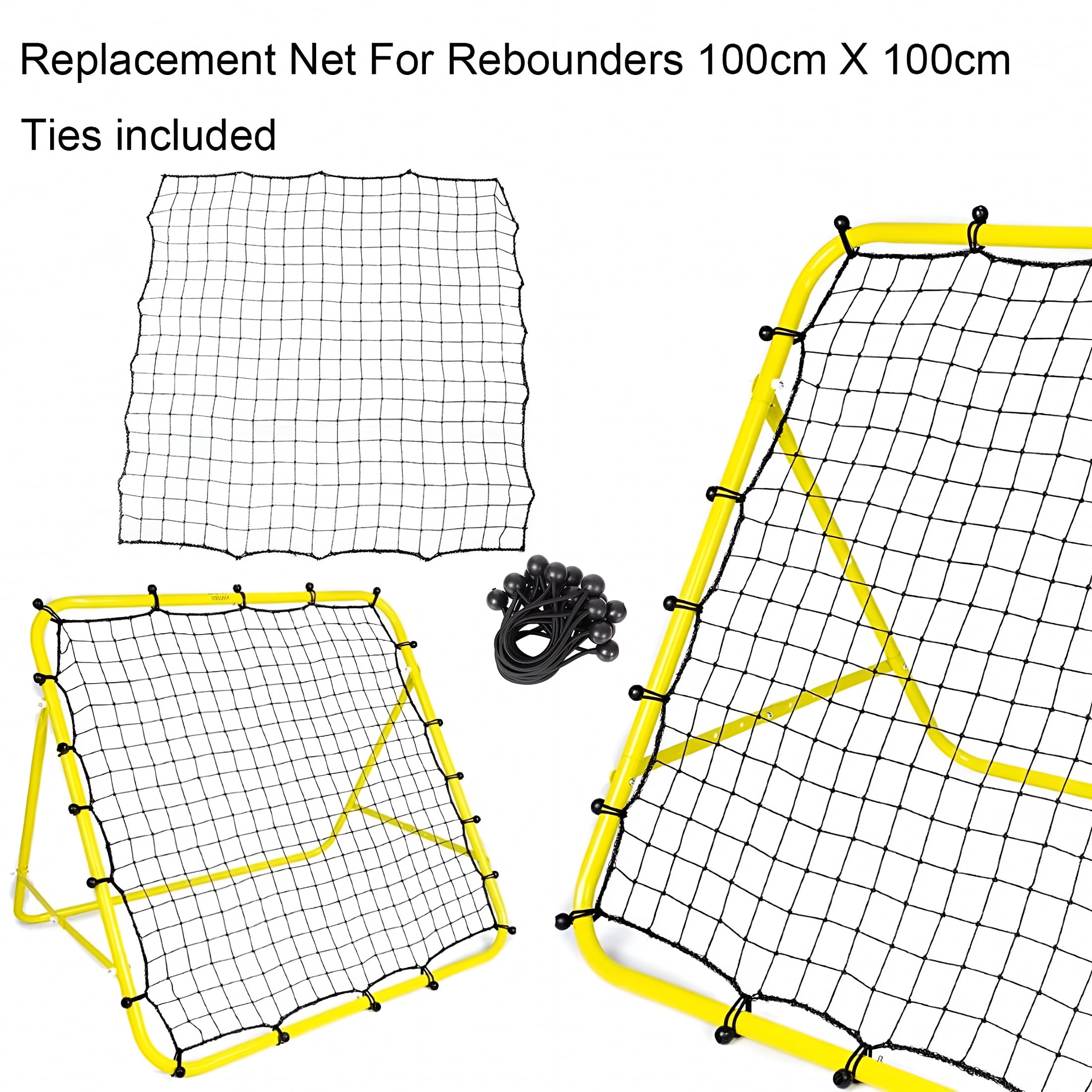 BESTSKY Soccer Rebounder Net with 20 Elastic Ropes Kickback Football Practice Net Target Goal Rebound Net Beginner Training Aid