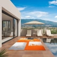 thumbnail image 3 of Burnt Orange Grey Outdoor Rug for Patio/Deck/Porch, Non-Slip Large Area Rug 5 x 8 Ft, Modern Oil Painted Art Abstract Indoor Outdoor Rugs Washable Area Rugs, Reversible Camping Rug Carpet Runner, 3 of 8