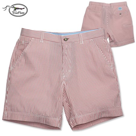 Cotton Seersucker Short - TrueFlies Gasparilla Seersucker Short (38)-NantucketRed/Salt