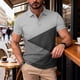thumbnail image 4 of Ceisia Men's Summer Casual Diagonal Color Block Mesh Short Sleeve Lapel Shirt Multicolor L Gifts, 4 of 7