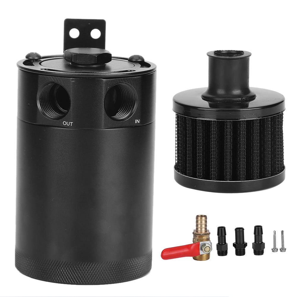 0.75L Oil Catch Tank Can Baffled with 1/2'' NPT Ports Vented Filter Aluminum new