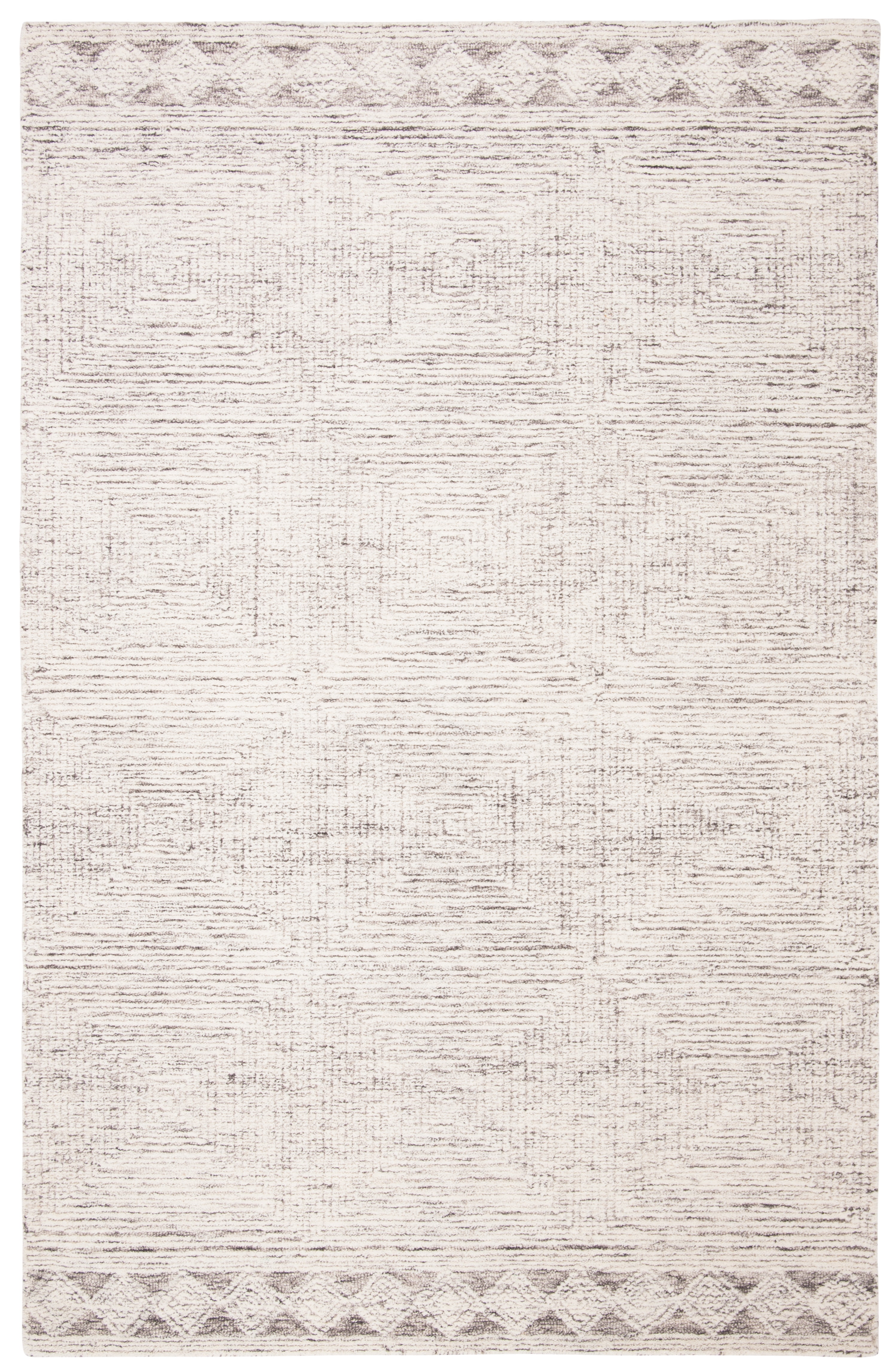 SAFAVIEH Abstract Augustine Geometric Wool Area Rug, Ivory/Gray, 8' x 10'