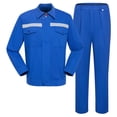 thumbnail image 1 of Penkiiy Unisex Work Suit With Long Sleeves Coat Jacket And Reflective Pants Color Blocking Set L Blue, 1 of 3