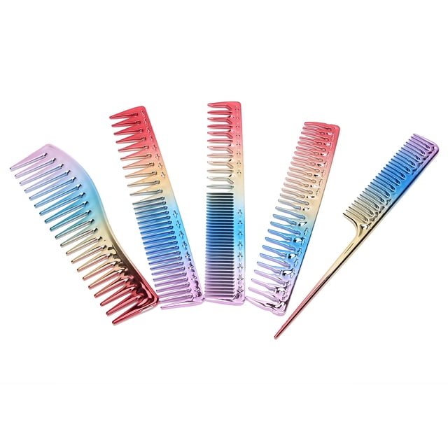 Peine para el cabello Jadeshay 5 piezas Aluminio espacial Colorido para peluquería
