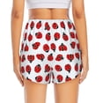 thumbnail image 2 of Lsque Ladybug On Blue Stripes Printed Women's Running Shorts with Liner Pockets,Elastic Quick Dry Workout Athletic Gym Yoga Shorts,Womens High Waist Shorts-Small, 2 of 9