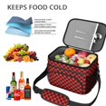 thumbnail image 3 of Red and Black Checkered Pattern Insulated Lunch Box for Women Men, Medium Leakproof Cooler Bag with Adjustable Strap, 10"x6.7"x8", 3 of 3