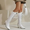 thumbnail image 4 of POROPL Knee High Boots for Women Winter Fall High Heel Lace Up Shoes,Boots for Reduced Price Size 10, 4 of 5