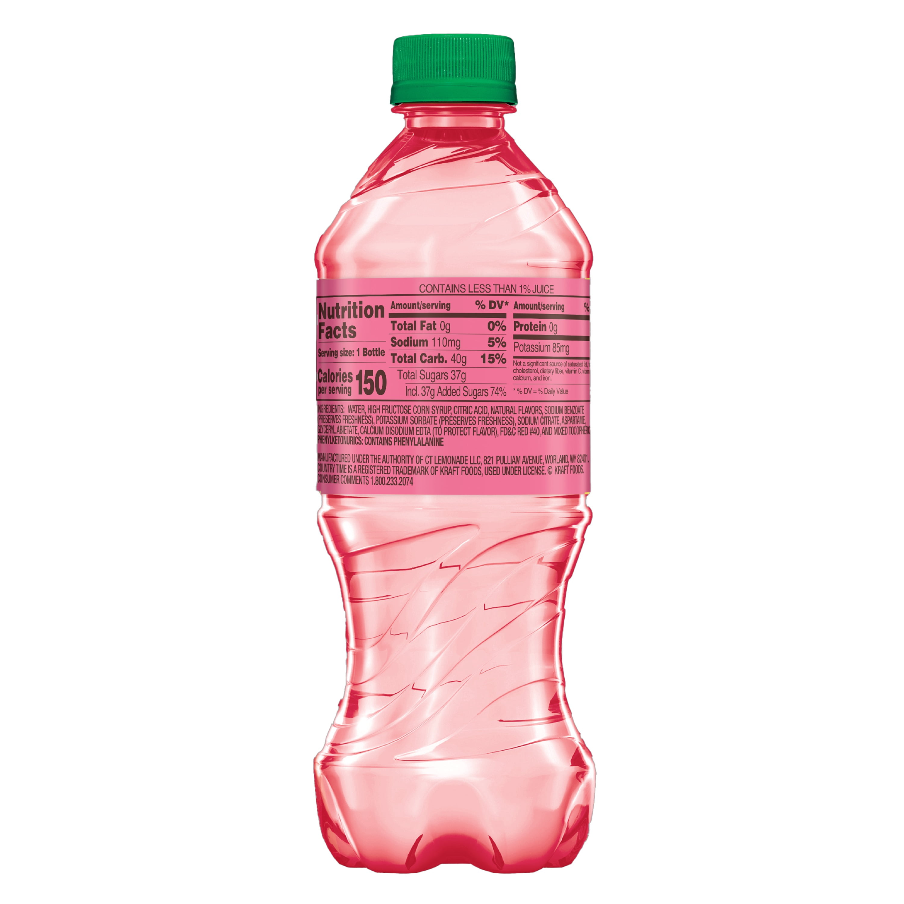 Country Time Strawberry Lemonade Fruit Juice, 20 fl oz, Shelf-Stable