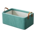 thumbnail image 4 of Bac de Rangement Pliable Épais avec Poignées Durables Panier Rectangulaire Placard Vert, 4 of 9