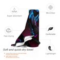 thumbnail image 3 of Daiia Futuristic Purple Panther Pattern Quick Dry Towel, Super Absorbent Travel Towel with Hanging Loop & Carabiner, Lightweight Compact Fast-Drying Microfiber Towel-31.5"x63", 3 of 8