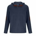 thumbnail image 3 of HAPIMO Men's Vintage Long Sleeve Hoodies with Patch Sleeves Corduroy Pullover 1/4 Button up Clothes for Men Plain Fashion Fall Casual Loose Sweatshirts Navy,XXL Spring Tops, 3 of 5