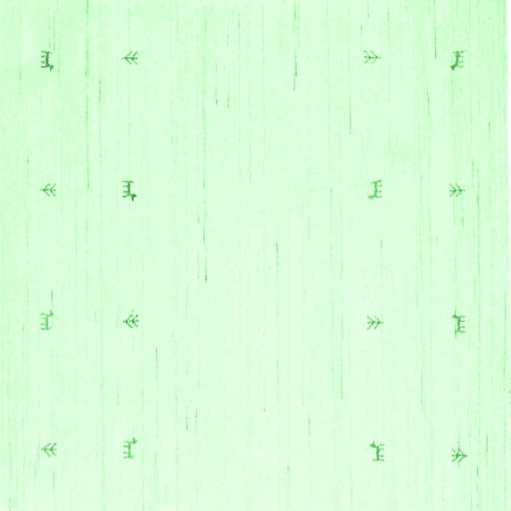 Ahgly Company Indoor Square Solid Emerald Green Modern Area Rugs, 5' Square