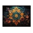 thumbnail image 3 of Designart "Teal Orange Buddhist Art Mandala euphony" Spiritual Print on Natural Pine Wood, 3 of 5