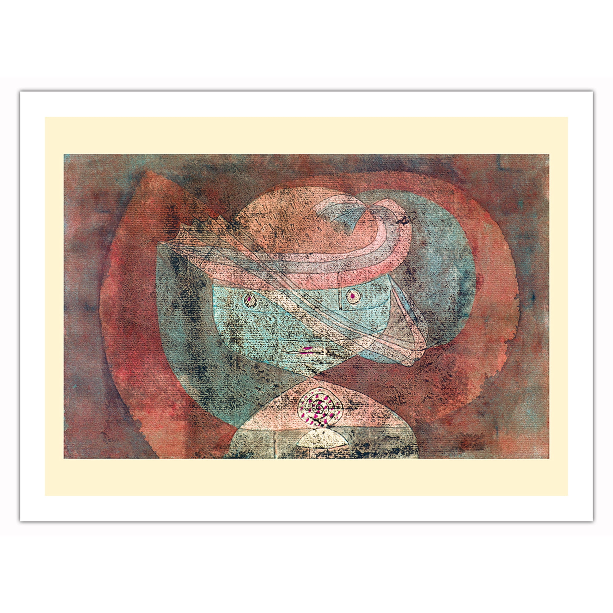 Movement around a Child - From an Original Cubism Abstract Painting by Paul Klee c.1928 - Fine Art Matte Paper Print (Unframed) 24x32in
