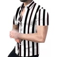 thumbnail image 1 of Camisa Casual Moda Hombre Rayas Estampada Manga Corta, 1 of 7