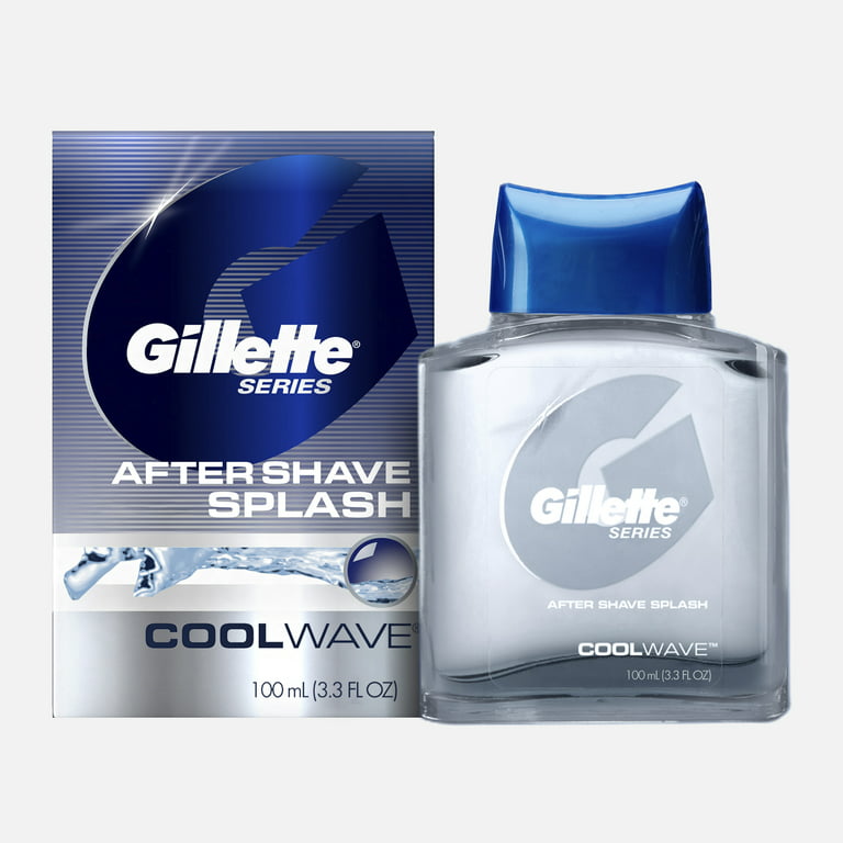 Gillette Series after Shave Splash for Men, Cool Wave Scent, 3.3 oz -