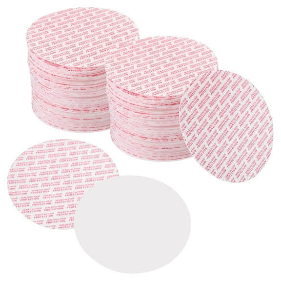 89mm/3.47inch Foam Lid Liner, 300Pcs PS Resistant Pressure Sensitive Seal White Red