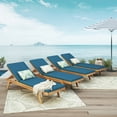 thumbnail image 7 of Larimore Outdoor Acacia Wood Chaise Lounge, Set of 4, Teak and Dark Gray, 7 of 7