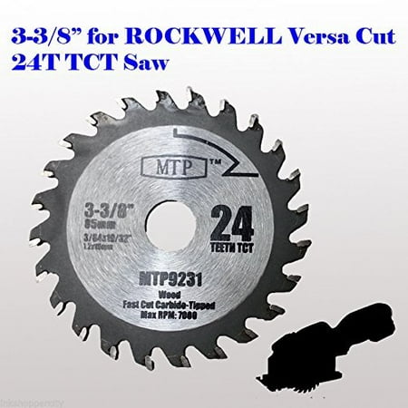 MTP® Pack of 1 /3/7,  24T Carbide Tip 3-3/8 inch WOOD Circular Saw Blade for Rockwell Versacut Versa Cut RK3440K , Makita Cordless 3-3/8