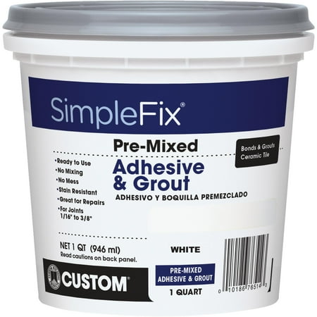 Custom Bldg S Tagwqt Qt Bright White Pre Mixed Adhesive Custom Bldg S Tagwqt Qt Bright White Pre Mixed Adhesive Grout Quantity 1 Com