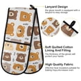 thumbnail image 4 of Dailycode Double Sided Oven Mitt with Loop Heat Resistant Kitchen Long Potholders 7" x 35" Cute Bears Face and Leaf, 4 of 6