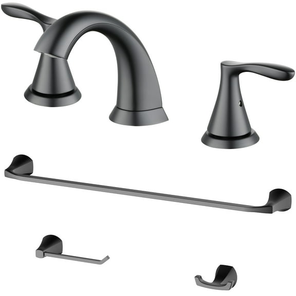 Better Homes & Gardens Matte Black Bathroom Fixture Bundle – Modern Faucet & Bath Hardware Set