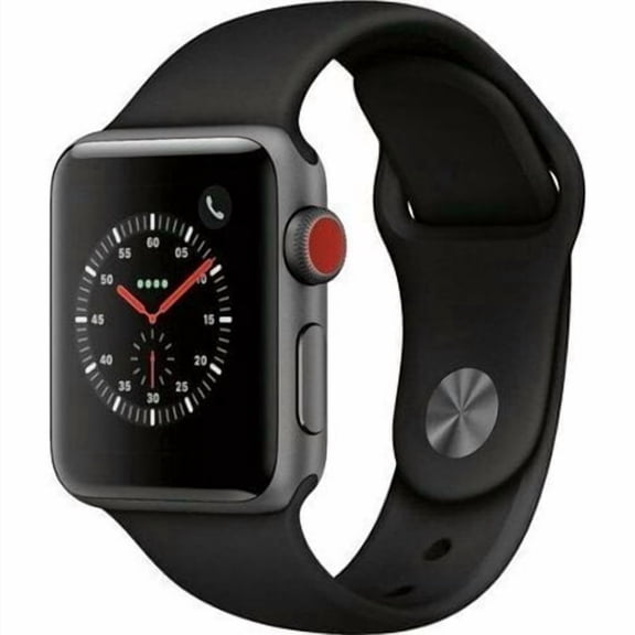 Restored Apple Watch Series 3 42mm GPS LTE - Space Gray - Black Sport Band (Refurbished)
