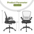 thumbnail image 3 of PayLessHere Home Office Chair，Lumbar Support & Flip-up Armrest for Mesh Swivel Backrest Chair,White, 3 of 7