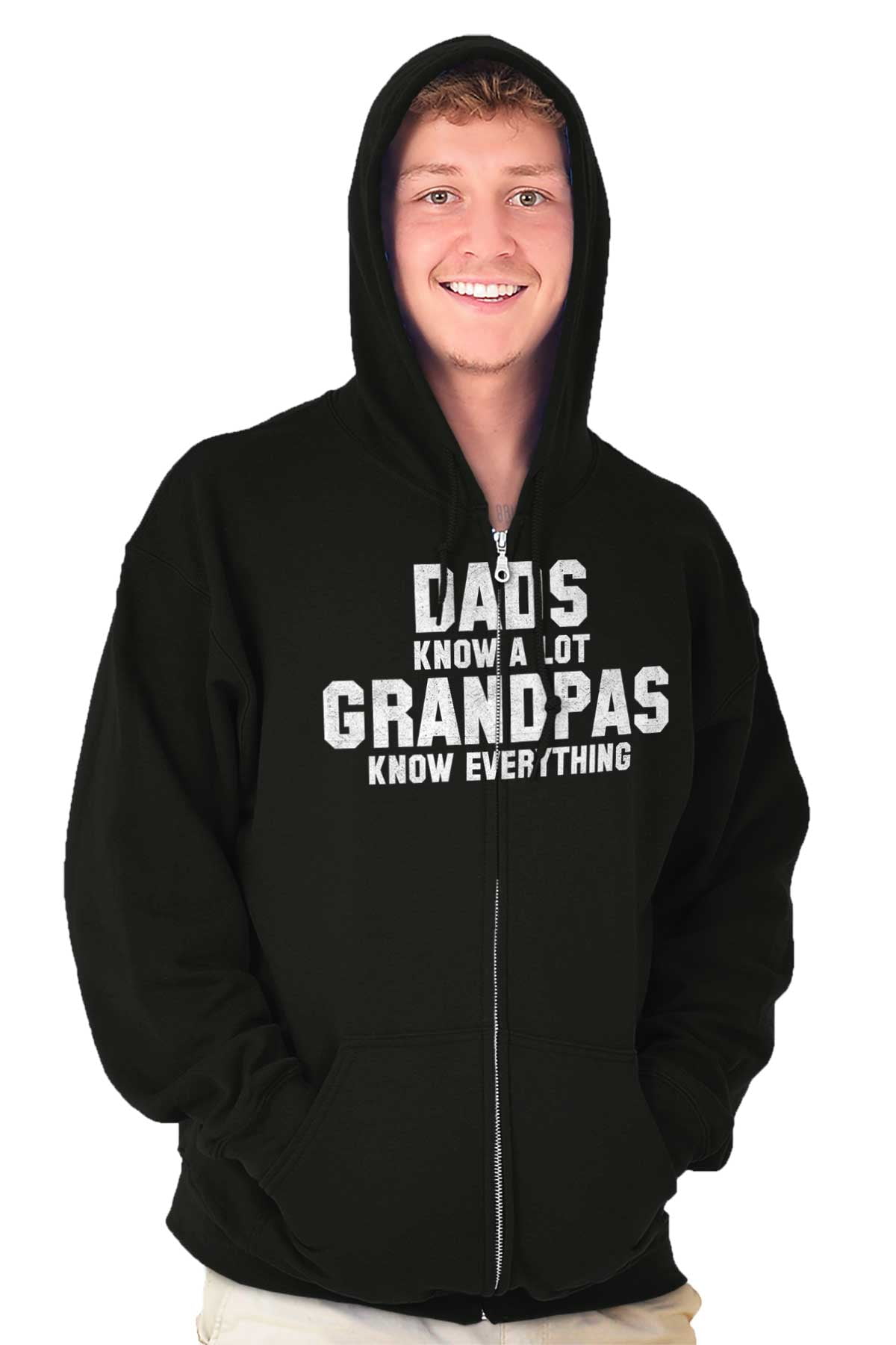 Grandfather Zip Hoodie Sweatshirt Men 