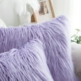 thumbnail image 3 of Home Soft Things Mongolian Faux-fur Pillow Covers Luxury Fluffy Throw Pillow Case Decorative Fuzzy Cushion Cover, No Pillow Insert, Set of 2 - Lavender - 20" x 20", 3 of 5