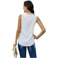 thumbnail image 4 of Womens White Casual Cami Tank Tops Fashion Basic Lace Camisole Loose Summer Vest Crop Top Streetwear, 4 of 4