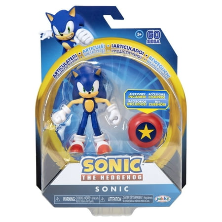 Sonic The Hedgehog 4-Inch Sonic Figure, Yellow, 3 Years & Up, 0.34 lb