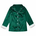 thumbnail image 5 of GPOECD Christmas Pajamas for Family Two Piece Long Sleeve Lapel Top and High Waist Pants for Family Outfits Pajama Set Winter for Mom,Green,XL, 5 of 7