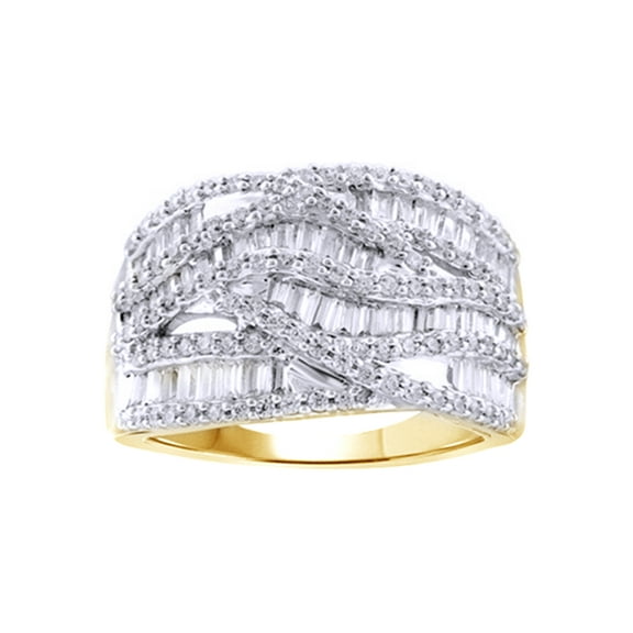 AFFY White Natural Diamond Fashion Ring In 10k Yellow Gold (1.25 Cttw)