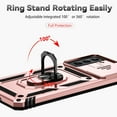 thumbnail image 6 of for Samsung Galaxy S21 FE 5G Case with Camera Lens Cover HD Screen Protector, Military-Grade Drop Tested Magnetic Ring Holder Kickstand Protective Phone Case for Samsung Galaxy S21 FE 5G (Rose Gold), 6 of 17