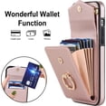 thumbnail image 3 of Phone Case for iPhone 11 6.1 Wallet Cover with Tempered Glass Screen Protector and RFID Blocking Ring Card Holder ID Cell Accessories iphone11case iPhone11 i Phone11 11s XI 11R Women Rose Gold, 3 of 11