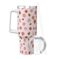 thumbnail image 2 of Balery Hand Drawn Strawberry Pattern 40oz Stainless Steel Tumbler Double Wall Vacuum Insulated Water Bottle Ice Bully Insulated Tumbler With Handle And 2 in 1 Straw Lid, 2 of 8