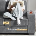 thumbnail image 4 of Lunale 83.9" Corduroy Sofa with Cup Holders, Modern 3-Seater Couch for Living Room, Gray, 4 of 10