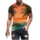 thumbnail image 1 of Camisetas de Manga Larga para Hombres Imprimir Fallow Cuello Redondo Camiseta, Moda Casual Manga Corta Mezcla de Algodón/Lino, 1 of 5